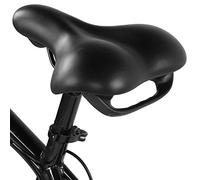 Bike Seat PU Leather Bicycle Saddle Ergonomic Shock Absorbing Mountain Bicycle Saddle Seat Thick & Soft Bike Cushion (black)