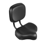 Bike Seat with Backrest, Oversized Comfort Bicycle Saddle, Ergonomically Designed Curved Seat, Soft Memory Foam Padded Cushion, Universal PU Cushion for Tricycle, Bicycles, Electric (Black)
