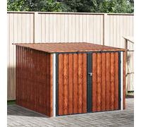 Bike Shed Metal Brown 215x206x157cm Modern Outdoor Storage with Hasp for Garden