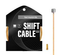 Bike Shifter Cable for Shimano/SRAM 1.2 X 2100mm Stainless Steel Universal Brake Wire Waterproof Pro Slick Polished High Strength Speed Gear Cable Set with Road MTB Bikes Bicycles Line Core Gold