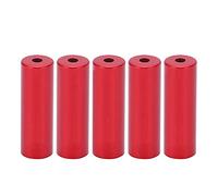 Bike Shifting Cable Caps Aluminum Alloy 4mm High Strength Shift Cable End Caps for Bicycle Gear Shifting Accessories Lightweight Durable 5 Pack Multicolor (Red)