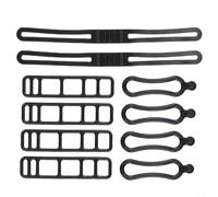 Bike Silicone Mount Band for Light - 10 Pack, Compatible with Handlebars Seat Post, Black, 100x24mm & 200x14mm