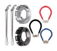 Bike Spoke Wrench Kits, 6pcs Stainless Steel Toolset with 8 Ways for Various Spoke Sizes Ideal for Bike Shops and Outdoor Use