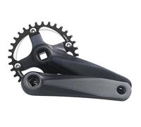 Bike Square Taper Crankset 152mm/165mm/170mm 104BCD Mountain Bike Crankset 30T/32T/34T/36T/38T/40T/42T Single Speed Narrow Wide Tooth Chainring MTB Crank Arm Set ( Color : Black-30T , Size : 152MM )