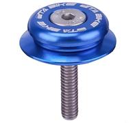 Bike stem cap for front fork and upper tube protection, featuring aluminum alloy construction for a lightweight and precise fit on your bicycle (Blue)