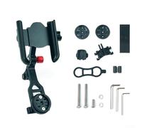 Bike Stem Mount Phone Holder For 4.7-7 Inch Phones Computer Mount Aluminium Alloy For Garmin For Bryton For Wahoo For Cateye Adapters Headlight Clamp Black