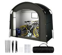 Bike Storage Tent for Outdoor，PU 4000 Waterproof Portable Bicycle Cover, Heavy Duty Storage Tent for 2-3/3 5 Bikes, Anti UV, Rain, Wind, for Bikes, Motorcycle,Garden Tools,Toys (Black, Small)