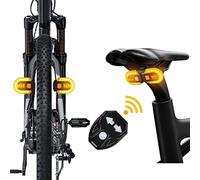 Bike Tail Light with Turn Signals USB Rechargeable Wireless Remote Control Detachable Mountain Bike Rear Lights Night Cycling Safety Warning Light (black)
