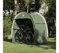 Bike Tent Green Polyester FRP 210x90x174cm Waterproof Portable 2-Door Light-Hook