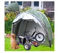 Bike Tent Outdoor Storage Waterproof Hanging 2 in 1 Storage Sheds with Double Doors for 2-5 Bikes Lawn Mower Shed Bike Tent,Green