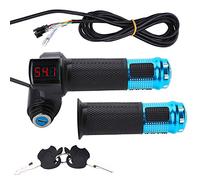 Bike Throttle Grip Electric Scooter Battery Voltage with LED Display and Power Key Locker Accelerator ( Color : Bule ) Ride