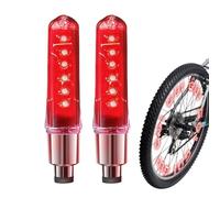 Bike Tire Valve Light - Motion Sensor LED | 2-Pack Double-Sided Wheel Cap | 7-Color Dynamic Letter Display, Auto Vibration Sensing, Waterproof PVC Shell, for Mountain Road Bicycles & Night Rides
