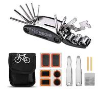 Bike Tool Kit, 16 in 1 Multifunction Bike Repair Tool Kits Bicycle Fix Set Cycling Tire Puncture Mountain Road Bike Accessories with Storage Bag