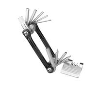 Bike Tool Kit - Steel Multi Tool Puncture Repair Kit with Folding Design - 9cm Sturdy Bicycle Tire Patch | Repairing Gear Portable Multifunctional Maintenance for Mountain, Road and Bikes