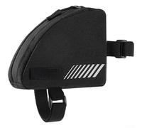 Bike Top Tube Bag 0.4L Compact Cycling Storage Pouch for Mini Triangle Frame Mount with Reflective Strips and Internal Compartments (Dark Night)