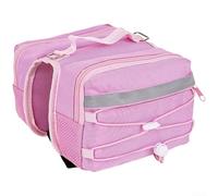 Bike Top Tube Bag, Polyester Cycling Storage Bag for Reflective Strips & 3-Point Strap System for Road Mountain Bike, Secure Phone Holder Pouch 18.6x12.6x7.8cm(Pinkish Purple)