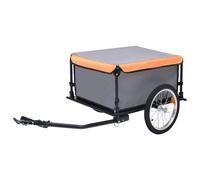 vidaXL Bike Trailer Black and Yellow 65 kg