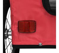 Bike Trailer for Pets, Durable Iron Frame, Comfortable Ride with PVC Cover, Red Oxford Fabric, Large Wheels, Reflectors and Flag for Safe Travel, Wide Applications with Easy
