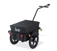 Bike Trailer Stroller Black Steel & 600D Oxford 144x59x80cm Cargo Trailer w/2W