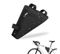 Bike Triangle Frame Bag, Strap-On Saddle Pouch Storage Tube Bags, Bicycle Front Tube Frame Bag, Waterproof Triangle Bag, Cycling Waterproof Front Handlebar, for Phone Cash, Tool, Outdoor Sports Riding