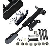 Bike Tyre Repair Tool Kit - DAWAY A35 Bicycle Frame Bag with 120 Psi Mini Pump, 16 in 1 Multi Tools, Tyre Levers & Self Adhesive Tube Patch, Practical Gift