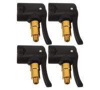 Bike Valve Adapter Plastic 5/6-32 4pcs Dual Head | French and Car Valve Fit, Airtight Sealing with Secure Attachment, Black Replacement Part for Pumps