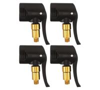 Bike Valve Adapter Quick Connect Inflator Dual Head 4pcs 5/6-32 | Plastic, Black, Leakproof Design, Compact Portable Piece for French Valve and Car Tire Inflation Nozzles