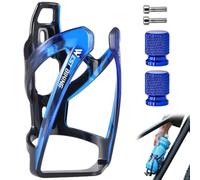Bike Water Bottle Holder, Durable Non-Slip Lightweight Universal Bicycle Bottle Cage for Mountain Road Cycling Accessories and 2PCS Valve Caps
