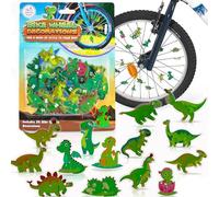 Bike Wheel Dinosaurs Spokes - 36 Kit - Cute Biking Accessories for Kids - Bicycle Spokes Decorations - Cool Cycling Gear Gift for Boys - Spoke Beads Attachments - Dinosaurs Easter Egg Stuffers