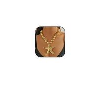 bike8 Gold Starfish Necklace for Women Chunky Big Starfish Pendant Necklace Summer Beach Ocean Statement Jewelry Outfits Accessories, Adjustbale, Metal, No Gemstone