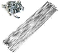 BIKECO 13G Bicycle Spokes Silver Carbon Steel Bicycle Spokes 20 Pieces J Bend Bicycle Spokes with 12 mm Nipples 70~305 mm Bicycle Spoke for Tricycle Bicycle Ebike (125 mm)