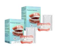 Bikenda Premium Full Set Dentures, Bikenda New Generation Flexible Full Denture Solution, Hidone Premium Fulls Denture Set, Soft and Comfortable (2Set, One Size)