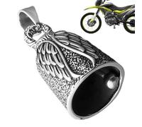 Biker - Angel Wings Motorcycle Luck Charm, Vintage Stainless Steel | Protective Good Luck Accessory for Road Trips, Rider Safety for Men and Women, Motorcycle Ornament Gift for