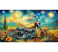 Biker at sunset with motorcycle Adult Jigsaws 1000 Piece - Hard Difficult Challenging Game Home Activity Gift 38x26/1000pcs