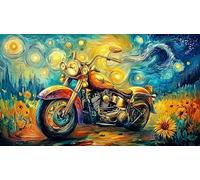 Biker-at-sunset-with-motorcycle Adult Jigsaws 1000 Piece Puzzle Game Challenging Puzzles for Wall Decoration and Gifts Great Gift Idea Educational Games 38x52/1000pcs