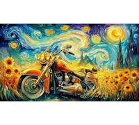 Biker-at-sunset-with-motorcycle Adult Jigsaws 1000 Pieces Challenging Puzzles Educational Games Beautiful Decoration Puzzle for Wall Decoration and Gifts 38x26/1000pcs