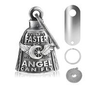 Biker Bell Motorcycle Bell with Chain, Traditional Guardian Angel Lucky Charm for Motorcyclists, Robust Biker Bell with Key Ring, Biker & Motorcycle Lovers