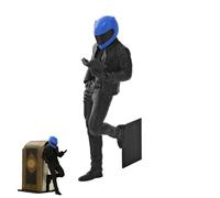 Biker Book Figurine, Reading Bookshelf Decor Accessory, 1.57x5.12 Inch Booknook Display with Cool Design, Motorcycle Enthusiast Ornament, Desk Decor with Detailed Style, Gift Item for Husband Dad Men