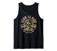 Biker Born To Ride Skeleton Ride Hard Live Free Tank Top