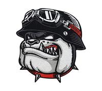 Biker Bulldog Iron-On Patch | Motorcycle Cowl Patch, Dogs Iron on Patches, Motorcycle Jacket Men Embroidery Patch, Motorcycle ironable Patch, Leather Vests Badges Finally Home