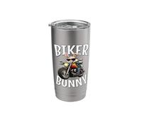 Biker Bunny - Easter Bunny On A Motorcycle Stainless Steel Insulated Tumbler