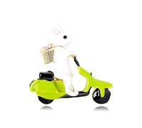 Biker Bunny Rabbit Brooch Pin for Women Girls Unisex Gold Plated Fashion Enamel Easter Eggs Animal Pet Brooches Lapel Pins Dainty Cute Holiday Festival Party Jewelry Gift for Daughter Teens