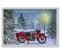 Biker Christmas Cards - Motorcycles Motorbikes Bikers - Son Grandson Boyfriend (1950 Moto Guzzi - Bikers Xmas Card)