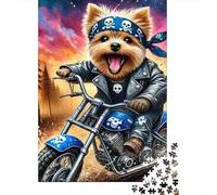 Biker Dog Adventure1000 Pieces Cardboard Jigsaw Puzzle Multi Pack Adult Enthusiasts Logic Skill Brain Training Home Decor 38x26cm/1000pcs