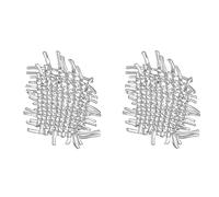 Biker Earrings Irregular Woven Earrings Female French Light Luxury Mesh Studs Retro Ear Accessories Women Earrings for Mother Ramadan Gifts (A, One Size)