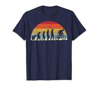 Biker Evolution - Evolution of Man Road Bike, Racing Bike T-Shirt, Men, Navy Blue, Medium