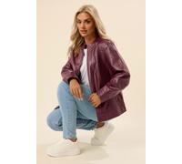 Biker Faux Leather Jacket Yours Burgundy 26-28