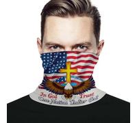 Biker Gaiter America Flag Cross Eagle In God We Trust One Sun Wind-Proof Fashion Scarf Comfortable Neck Tube Scarf For Movie Characters Running Gifts 2 Pcs
