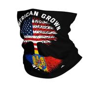 Biker Gaiter American Grown With Romanian Roots Romania Flag White Merino Half Face Mask Quick-drying Neck Tube Scarf For Summer Riding Yoga 2 Pcs