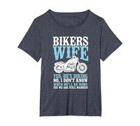 Biker Girlfriend Funny Biker's Wife We are Still Married T-Shirt, Women's Plus, Heather Blue, 5X